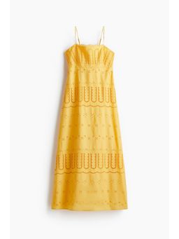 H&M - Women Yellow Broderie Anglaise Strappy Dress
