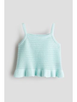 H&M - Girls Turquoise Cotton-Knit Strappy Top