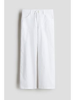 H&M - Girls White Wide Cotton Trousers