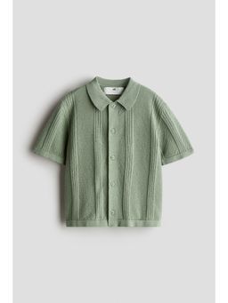 H&M - Boys Green Textu-Knit Shirt