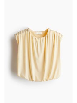 H&M - Women Yellow Draped Cropped Top