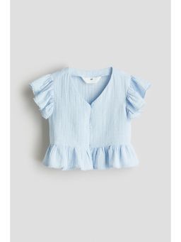 H&M - Girls Blue Cotton Muslin Blouse