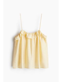 H&M - Women Yellow Frill-Trimmed Strappy Top