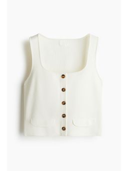 H&M - Women White Knitted Waistcoat