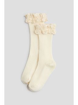 H&M - Girls White Crochet-Frilled Socks