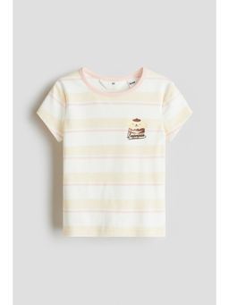 H&M - Girls Yellow Print-Motif Cotton Top