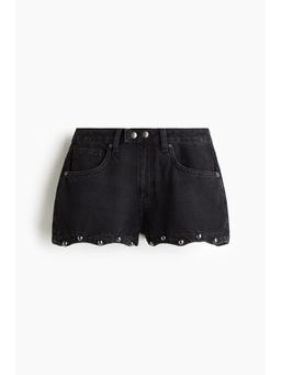 H&M - Women Black Studded Denim Shorts