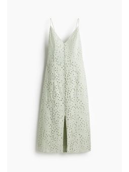 H&M - Women Green Broderie Anglaise Strappy Dress
