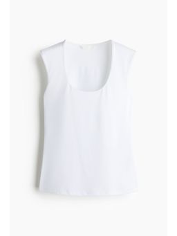 H&M - Women White Microfibre Vest Top
