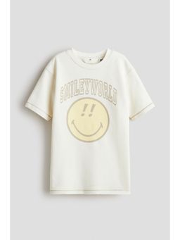H&M - Boys White Print-Motif T-Shirt