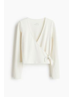 H&M MOVE - Girls White Sports Wrap Top With Softmove