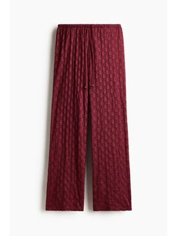 H&M - Women Pink Lace-Look Drawstring Trousers