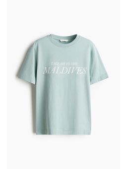 H&M - Women Turquoise Printed T-Shirt