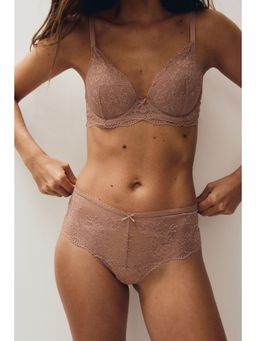 H&M - Women Brown 2-Pack Lace Thong Briefs