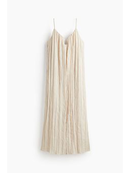 H&M - Women Beige Crinkled Strappy Dress