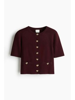 H&M - Women Red Short-Sleeved Cardigan