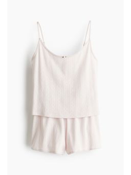 H&M - Women Pink Cotton Pointelle Pyjamas