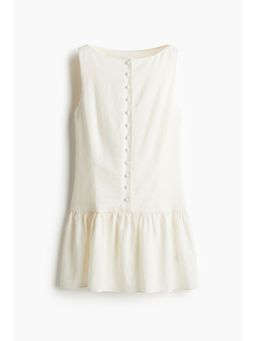H&M - Women White Linen-Blend Dress