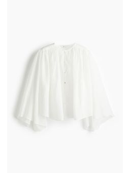 H&M - Women White Voluminous Ramie Blouse