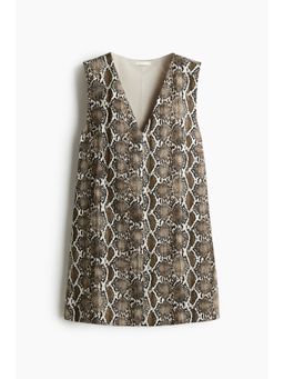 H&M - Women Beige V-Neck Shift Dress