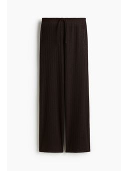 H&M - Women Brown Knitted Drawstring Trousers