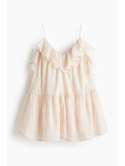 H&M - Women Orange Flounced Ramie Dress