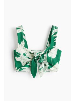 H&M - Women Green Tie-Detail Crop Top