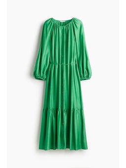 H&M - Women Green Oversized Tie-Belt Dress