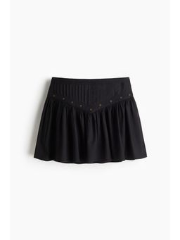 H&M - Women Black Gathe Mini Skirt