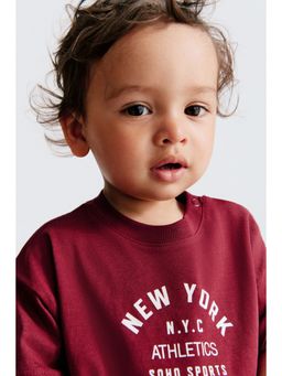 H&M - Boys Red Printed Cotton T-Shirt