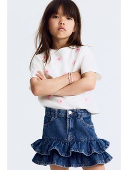 H&M - Girls Blue Denim Frill Skirt