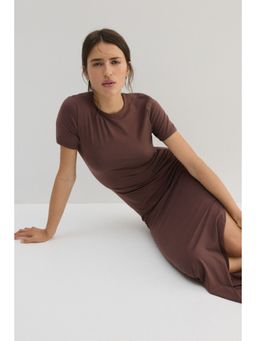 H&M - Women Brown Long T-Shirt Dress