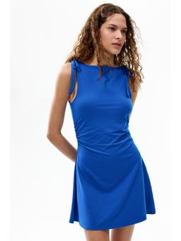 H&M - Women Blue Tie-Strap Mini Dress