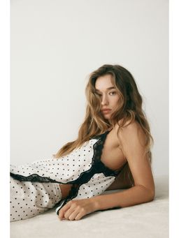 H&M - Women White Satin Top & Pyjama