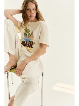 H&M - Women White Printed T-Shirt