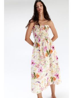 H&M - Women Multi-Color Smocked-Bodice Strappy Dress