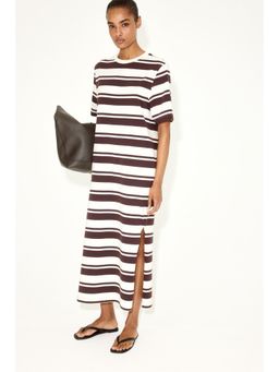 H&M - Women Brown Long T-Shirt Dress