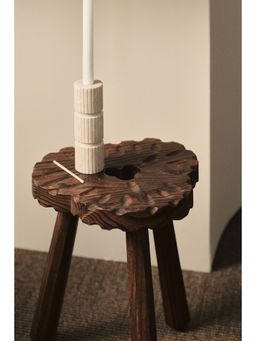 H&M - Beige Tall Marble Candlestick