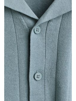 H&M - Boys Turquoise Fine-Knit Cotton Resort Shirt
