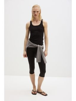 H&M MOVE - Women Black Cooling Slim Fit Ribbed Vest Top