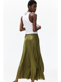 H&M - Women Green Satin Maxi Skirt