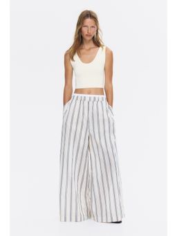 H&M - Women White Cropped Fine-Knit Vest Top