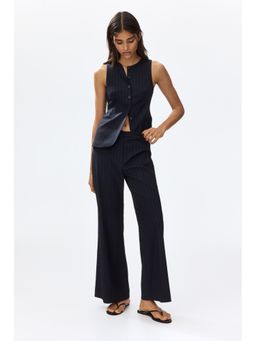 H&M - Women Blue Flared Tailored Trousers