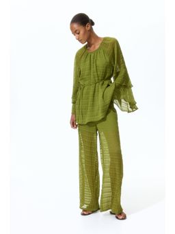 H&M - Women Green Wide pull-on trousers