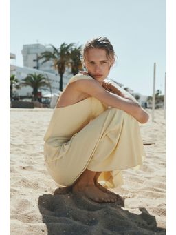 H&M - Women Yellow Flounced Jersey Dress