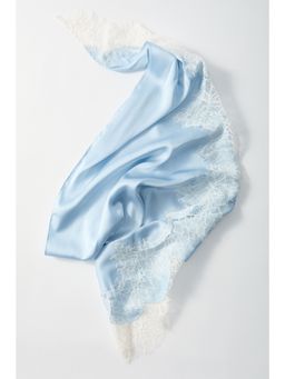 H&M - Women Blue Lace-Trimmed Triangle Scarf