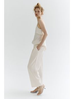 H&M - Women White Ankle-Length Twill Trousers