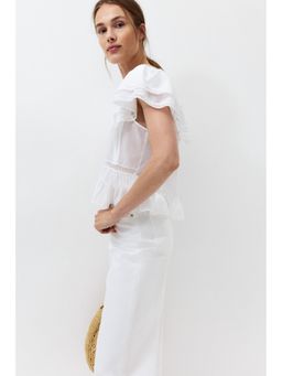 H&M - Women White Mama Lace-Trimmed Nursing Blouse