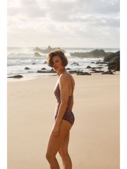 H&M - Women Beige Padded-Cup High Leg Swimsuit