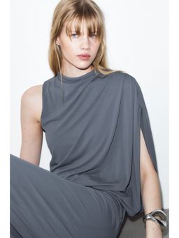 H&M - Women Grey Draped Maxi Dress